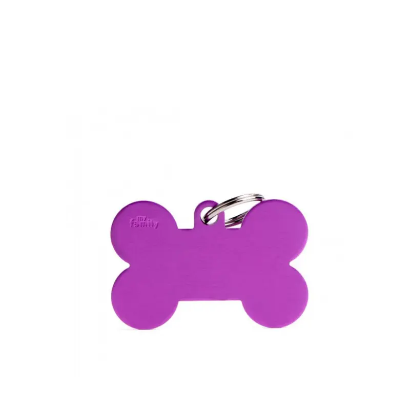 Placa ID My Family Hueso Grande Violeta en Aluminio