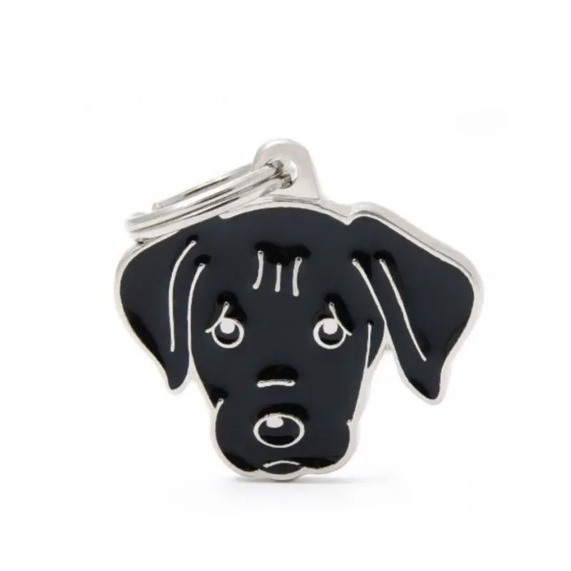 Placa ID My Family Labrador Negro