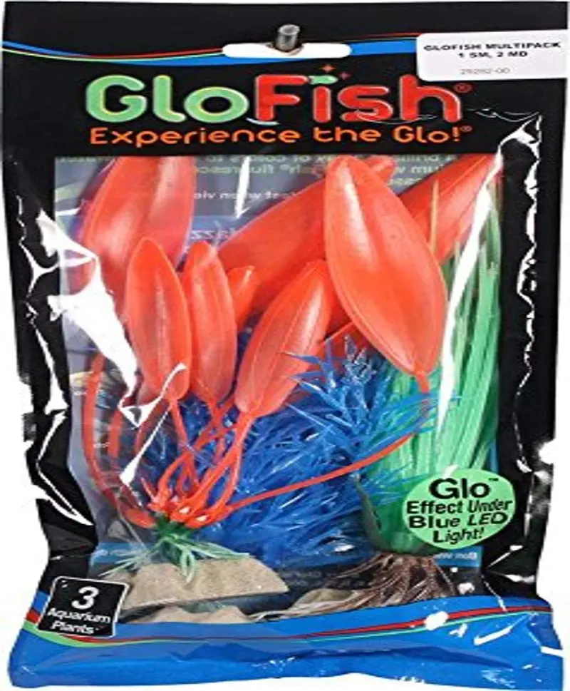 Planta fluorescente GloFish Multipack de 3 unidades, contiene hierba de sauce y plantas de acuario Berterol (29282)