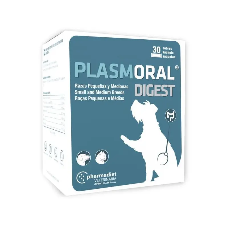 Plasmoral Digest Razas Pequeñas y Medianas 30 Sobres – Digestivo para Perros | Pharmadiet