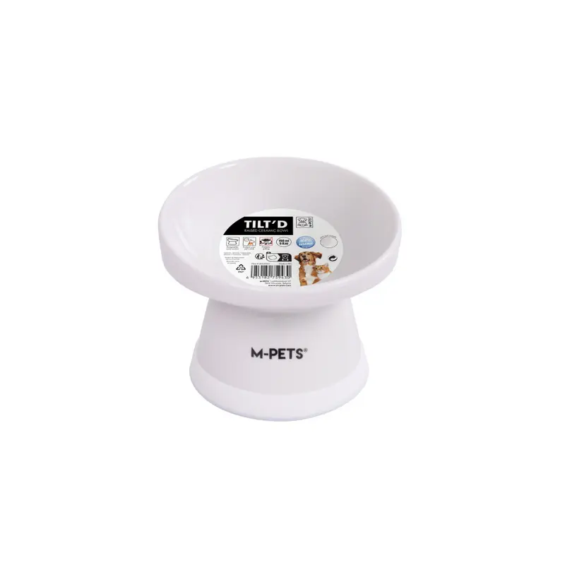 Plato Cerámico Inclinado TILT'D Ergonómico para Perros y Gatos – Antideslizante | M-PETS®
