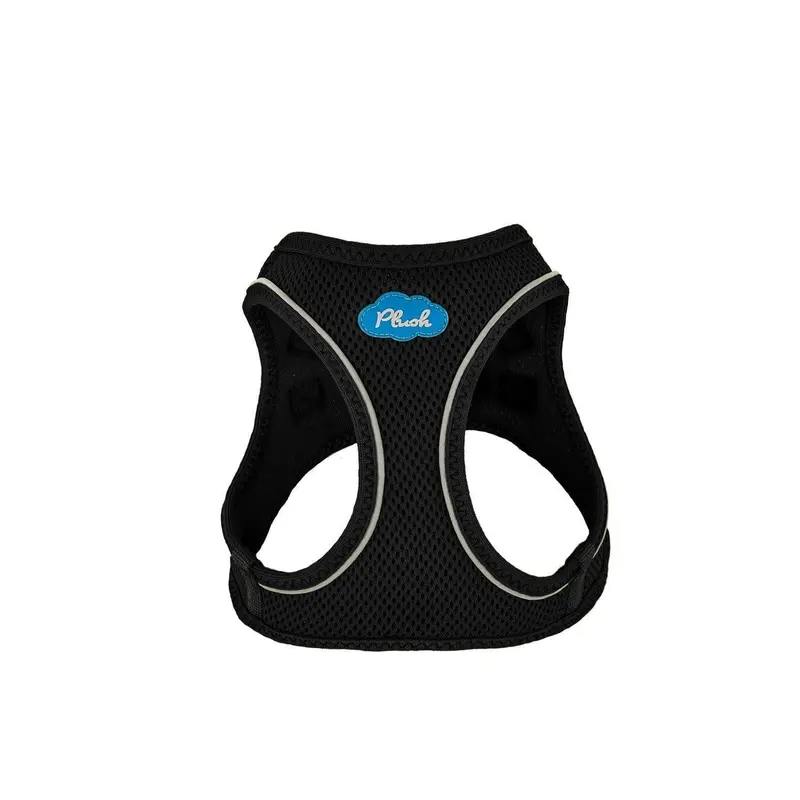 Plush Vest Air-Mesh Arnés/Pechera Para Perros Negra
