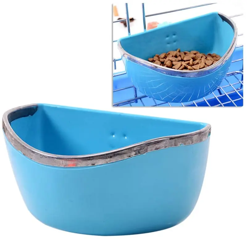 POPETPOP Comedero para conejo, hámster, hámster, conejo, cobaya, hámster, hámster, conejo, alimentador para colgar, color azul