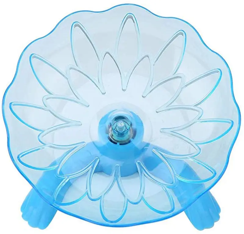 POPETPOP Hámster Rueda Silencioso Spinner-Hamster Ejercicio Rueda Plástico Estable Soporte Plato Volador para Gerbils Chinchillas Guinea Pigs Siria Hámsters Enano Hámster Rueda-Azul