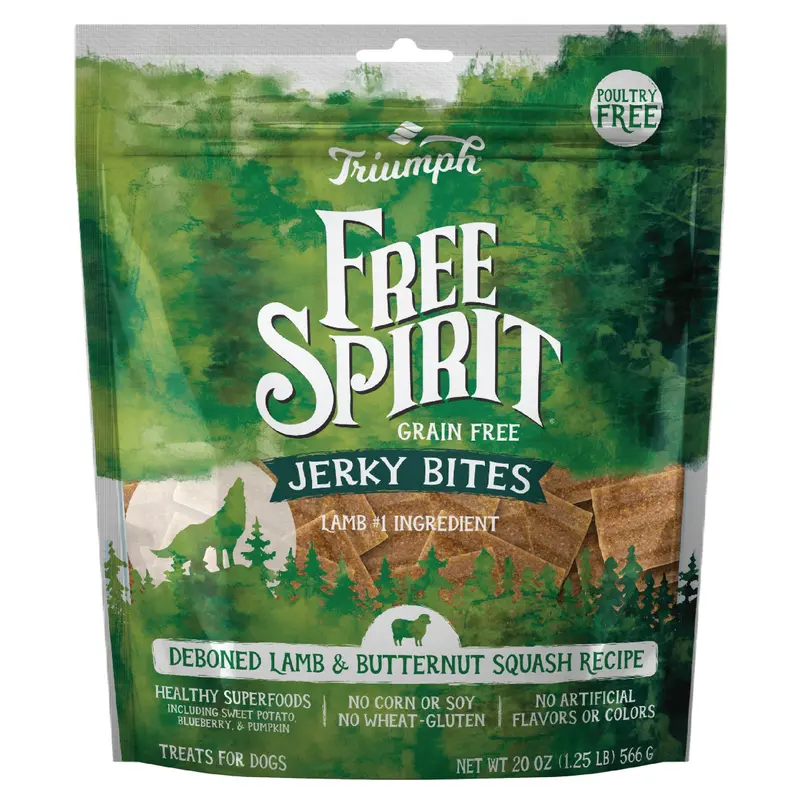 Premio tipo Jerky sin grano “Free Spirit” – Cordero & Calabaza Butternut | Triumph