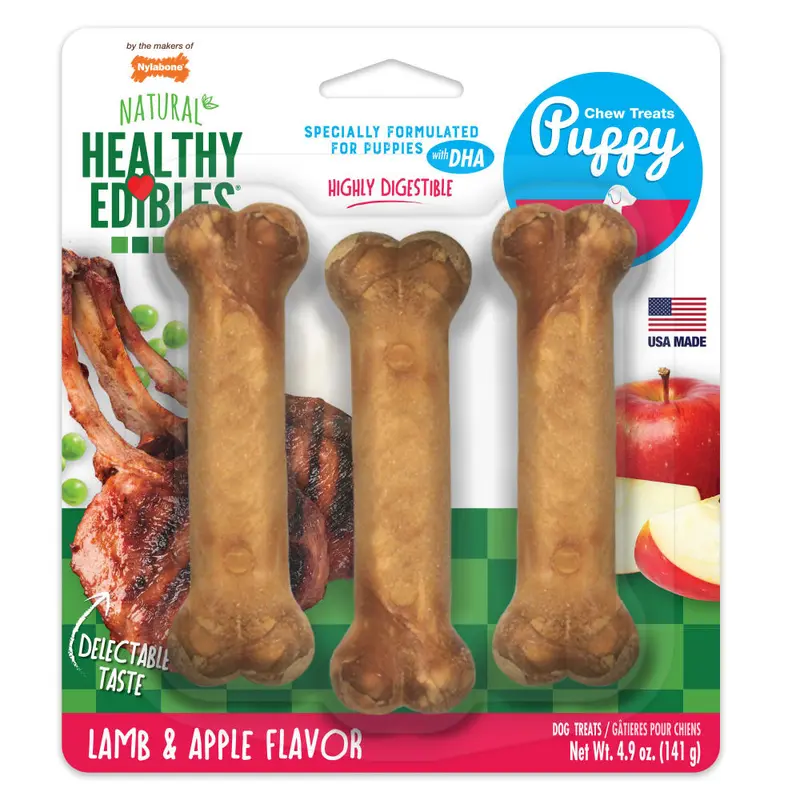 Premios Masticables Naturales Healthy Edibles Puppy Cordero y Manzana para Cachorros | Nylabone