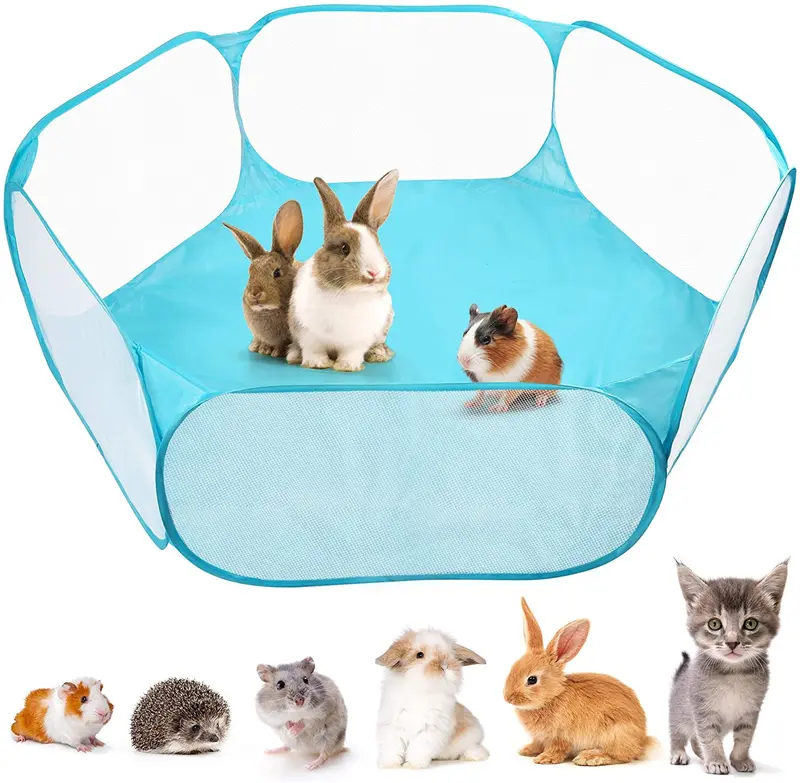 PrimePets - Playpen de animales pequeños, impermeable, para uso al aire libre/interior, valla de ejercicio abierta, carpa CC para conejos, hámster
