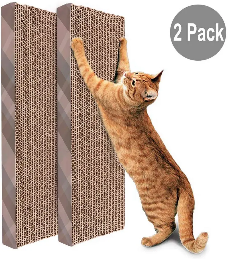 PrimePets – Rascador de gato de cartón con gato corrugado para gato – 2 unidades