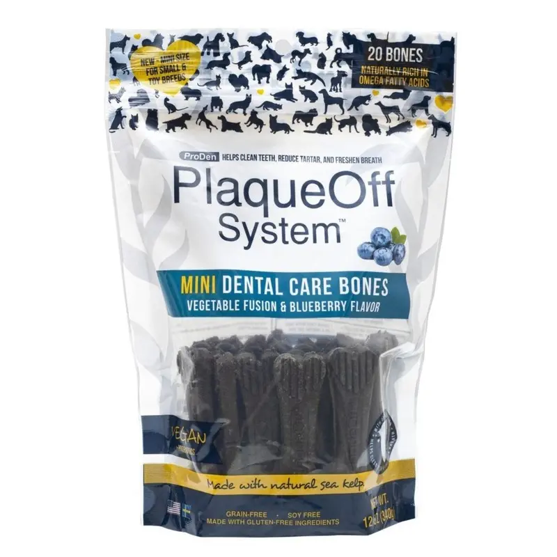 PRODEN Plaque Off Dental Mini Bone Bluberry 340gr