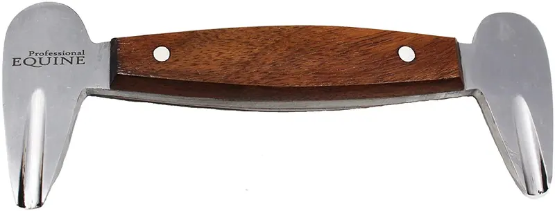 Profesional Equino Caballo Farrier Herramienta de Cuidado del Zapato de Doble Cara Clinch Gouge w/Mango de Madera 98422
