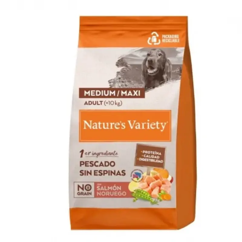 PS NATURE´S V. NO GRAIN ADULTO MED/MAXI  SALM 10KG