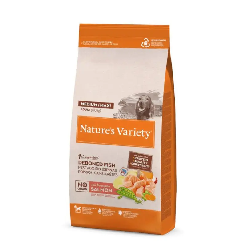 PS NATURE´S V. NO GRAIN ADULTO MED/MAXI SALMON 3KG.