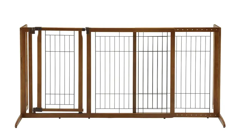 Puerta de puerta para mascotas Richell Deluxe independiente, Marrón