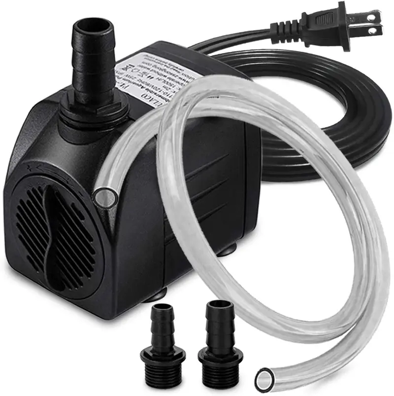 PULACO 400GPH Submersible Water Pump with 5 ft Tubing, 25W Durable Fountain Water Pump for Pond Fountain, Aquariums Fish Tank, Statuary, Hydroponics