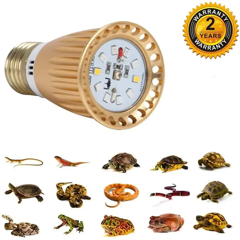 QSLQYB 3W LED UVB Luz de reptil, LED Luz de reptil UVA UVB Lámpara para tortuga Bearded Dragón