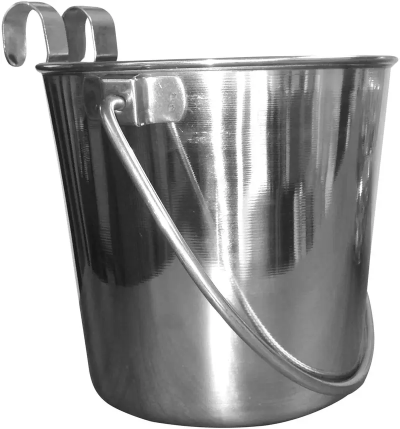 QT cubeta de acero inoxidable con ganchos de perro plana cara, 4 Quart