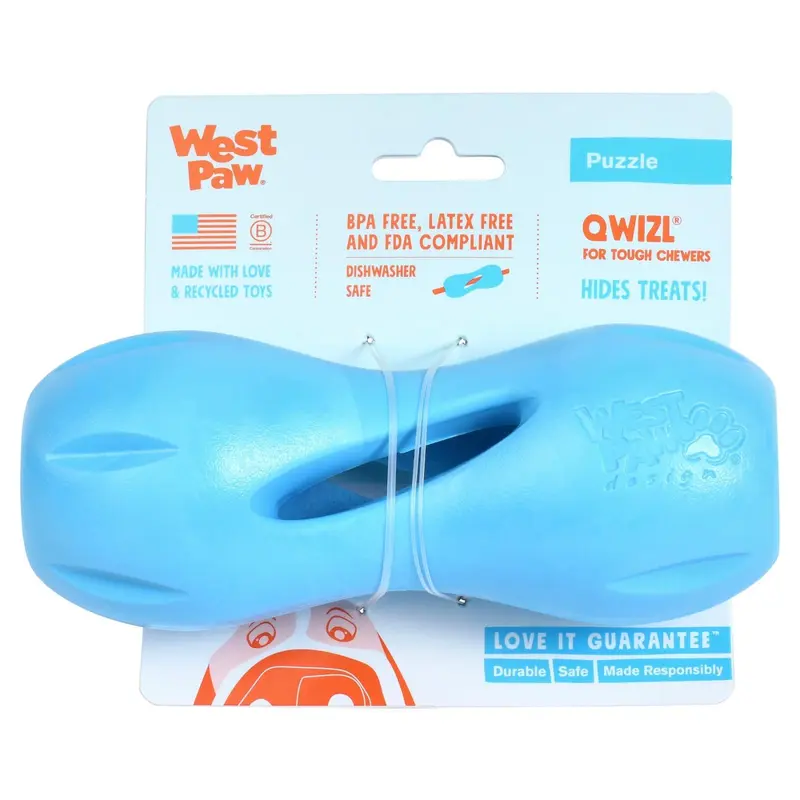 QWIZL de West Paw® color Azul – Juguete Dispensador de Premios para Perros