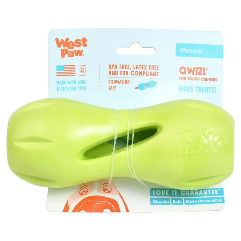 QWIZL de West Paw® color Verde – Juguete Dispensador de Premios para Perros
