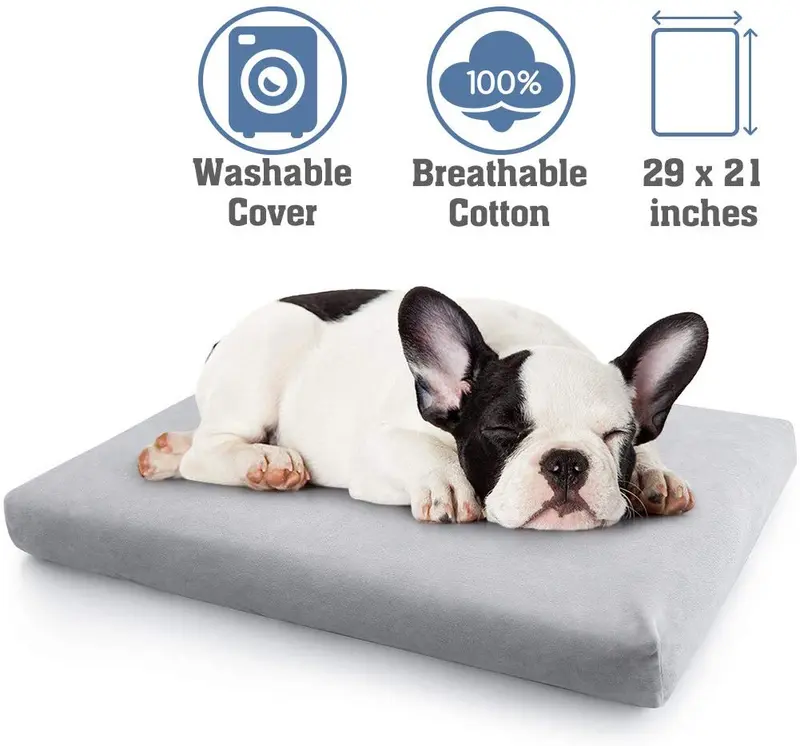 rabbitgoo - Cama para perro, 29 x 21 pulgadas, superfelpa, con funda extraíble y lavable a máquina, almohadilla antideslizante para perros y gatos, colchón de cama de algodón suave para dormir