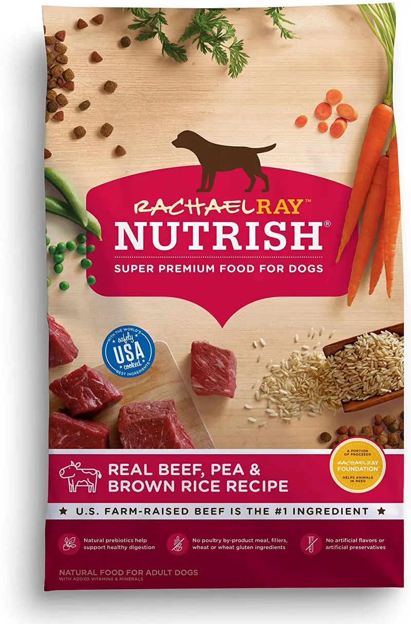 Rachael Ray Nutrish Premium Natural Dry Dog Food, Real Beef, Pea, & Brown Rice Recipe, 40 Pounds