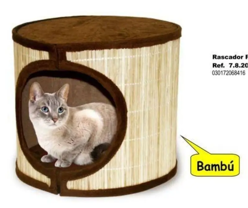 Rascador para Gatos Refugio de Bambú