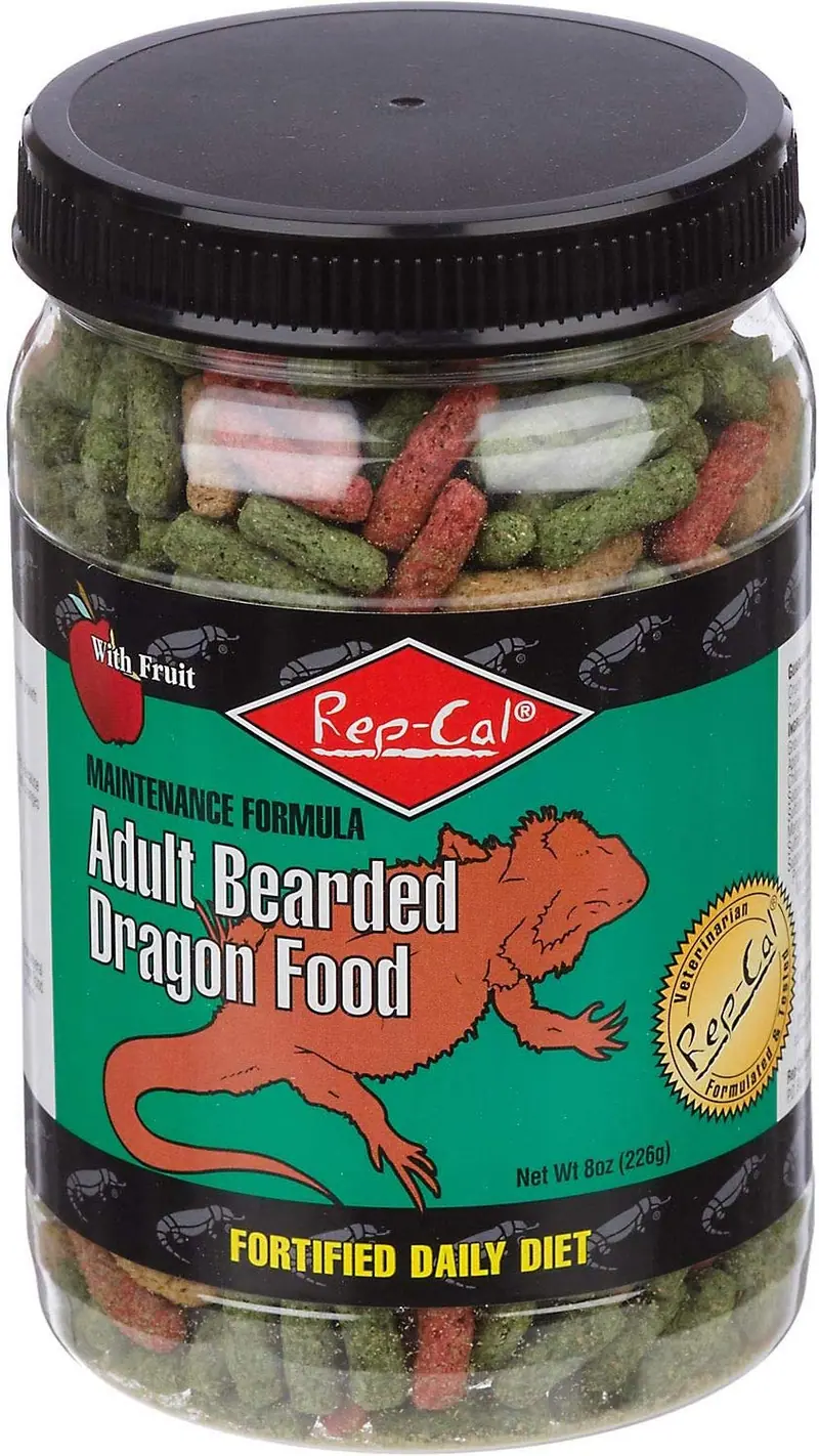 rep-cal Mantenimiento Fórmula Bearded Dragon de adultos Alimentos con fruta