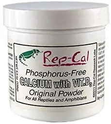 rep-cal srp00100 phosphorous-free Calcio polvo fino/Anfibio de reptiles suplemento con Vitamina D3, 5.5-ounce