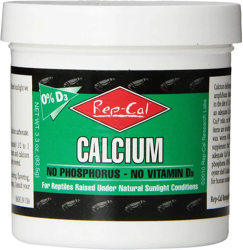 rep-cal srp00220 phosphorous-free Calcio polvo Reptil/Anfibio Suplemento sin vitamina D3, 3.3-ounce