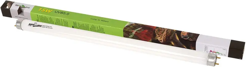 REPTI ZOO Reptile - Bombilla fluorescente (15 W, 18 pulgadas, UVB T8)