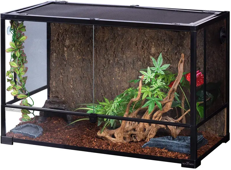 REPTI ZOO Reptile Glass Terrarium,Double Hinge Door with Screen Ventilation Reptile Terrarium 36" x 18" x 18" or 36" x 18" x 24"(Knock-Down)