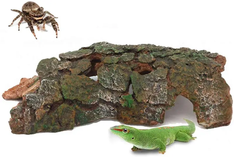 Reptile Hideouts Critter Cavern Critter Cavern Bends - Figura de resina para esconder Plecos Cíclidos arañas lagartos serpientes