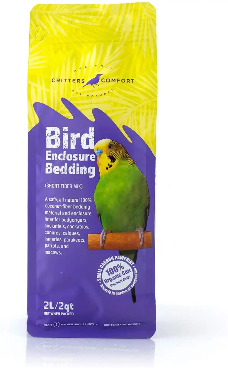 Ropa de cama para pájaros Critters Comfort y material de nido de fibra de coco natural – 2 litros
