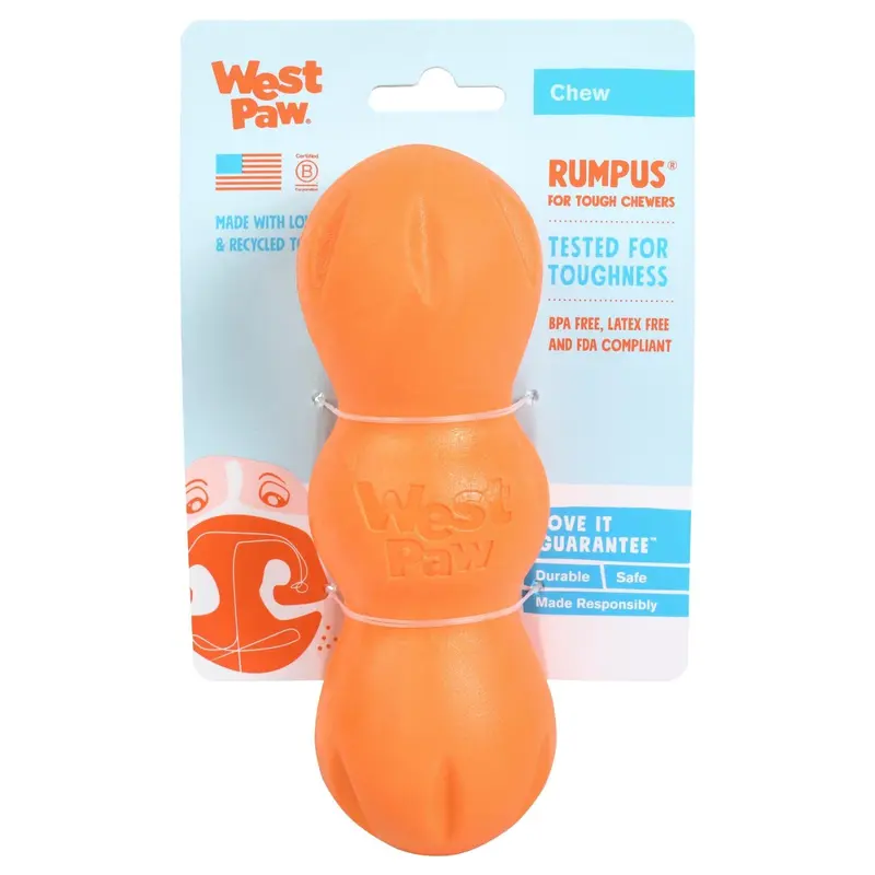 RUMPUS de West Paw® color Naranja - Super Resistente Juguete para Perros