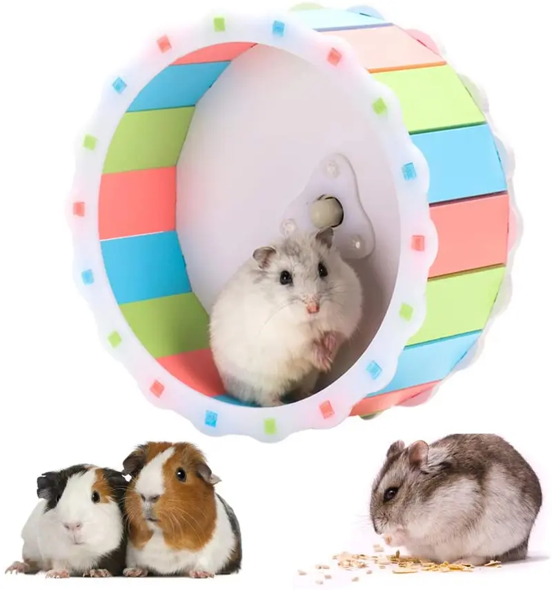 S_HomeStore Silent Hámster - Rueda silenciosa para hacer ejercicio, 6.7 in, para hámsteres, jerbiles, ratones y otras mascotas pequeñas