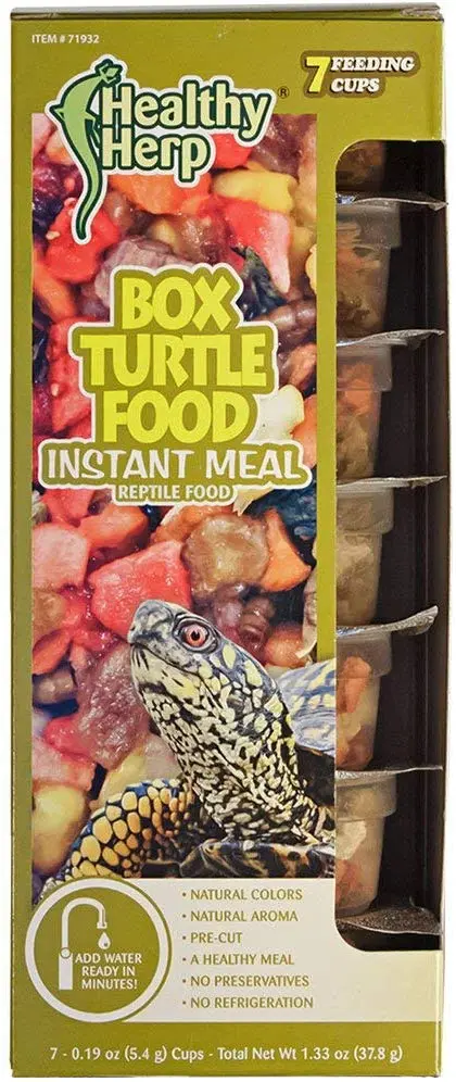 San Francisco Bay marca 7 pack Herp saludable Box Turtle Mix Instant comida, grande