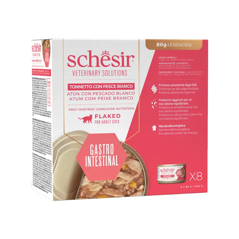 Schesir CAT VET GASTROINTESTINAL Filetes Caldo 8 x 80gr