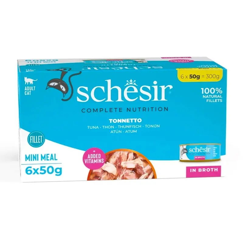 Schesir Gato Atún al Natural latas 6x50gr Multipack