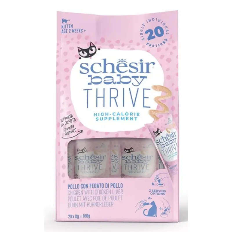 Schesir Gato Baby Thrive Pollo con hígado 20x8gr