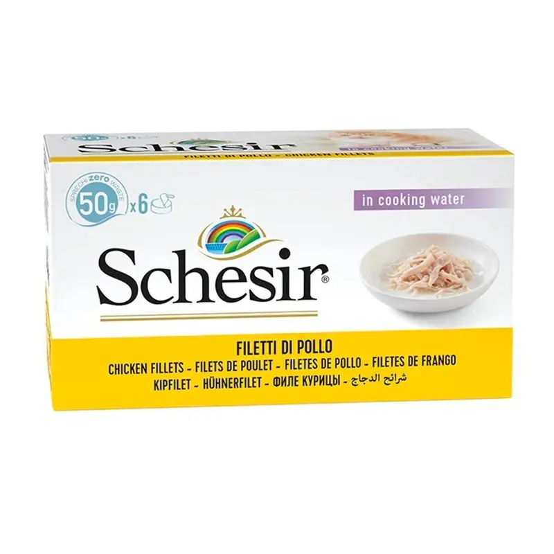 Schesir Gato Pollo Arroz Natural latas 6x50 g Multipack