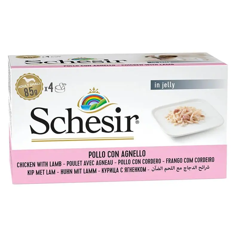 Schesir Perro Pollo y cordero Caja 4x85gr