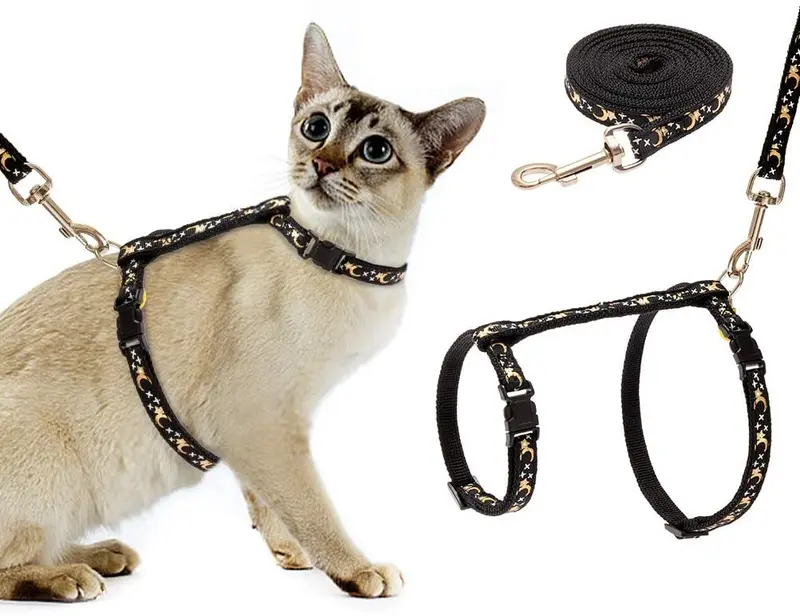 SCIROKKO - Arnés y correa para gato – a prueba de escape ajustable para caminar al aire libre con hebilla de seguridad