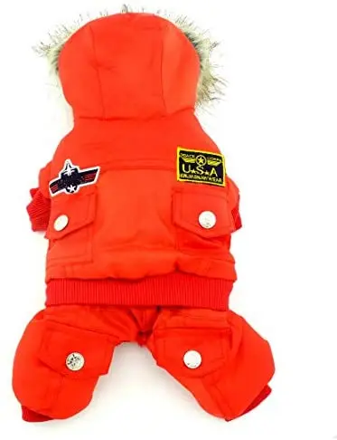 Selmai, Prendas para perros pequeños, sudadera polar Airman, abrigo para invierno, con capucha, impermeable (este estilo se achica, elige un tamaño más grande)