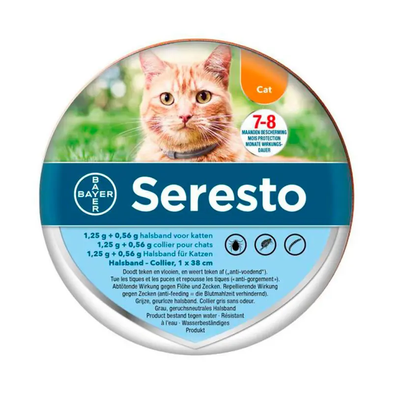 Seresto Collar Antiparasitario para Gatos – 8 Meses contra Pulgas y Garrapatas