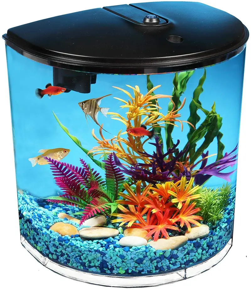 Set de acuario API Aquaview 180 con iluminación LED y filtro interior, 3.5 galones
