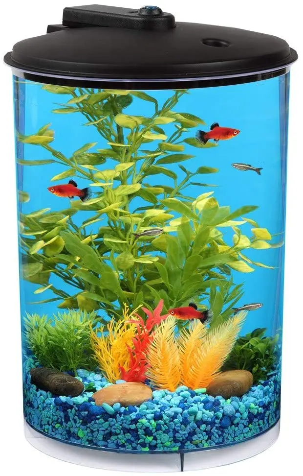 Set de acuario Aquaview 360 con iluminación LED y filtro interior de API