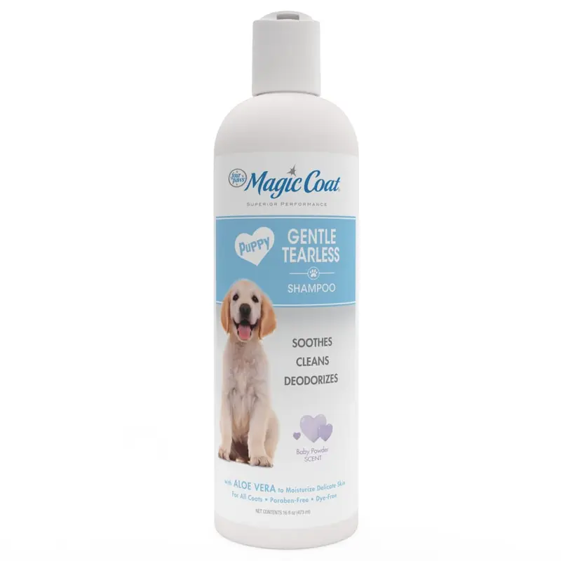 Shampoo Suave y Sin Lágrimas para Cachorros con Aloe Vera y Aroma a Talco de Bebé 16 oz (473 ml) | Magic Coat®