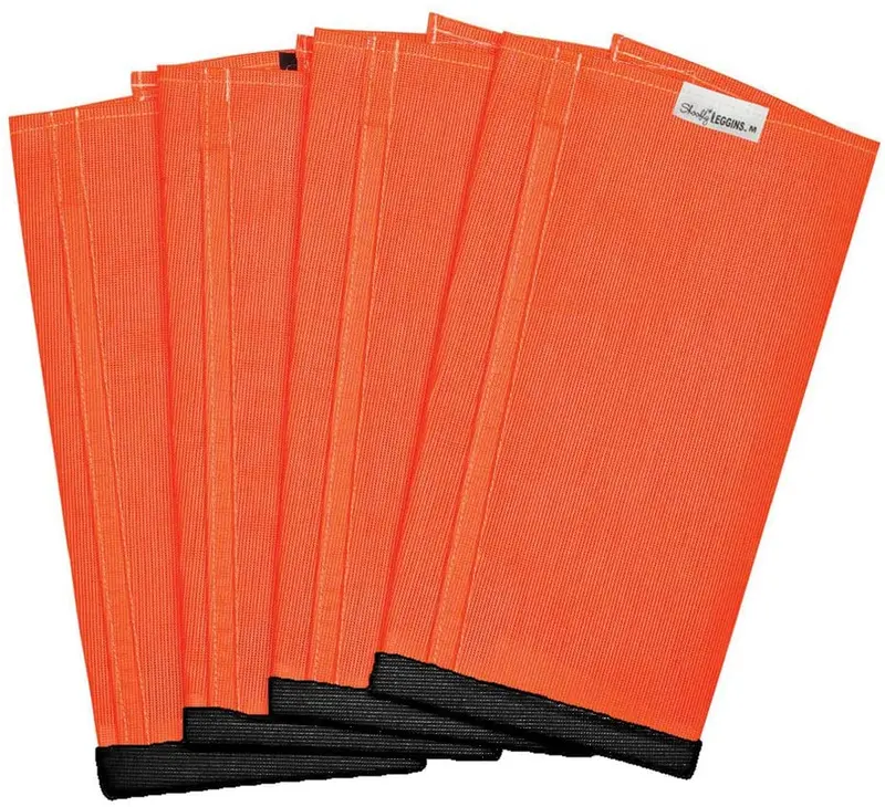 Shoofly - Leggins de caballo; previene picaduras de mosca pintorescos, reduce el estrés y el tope, material de malla de plástico sin químicos (mediano/naranja)