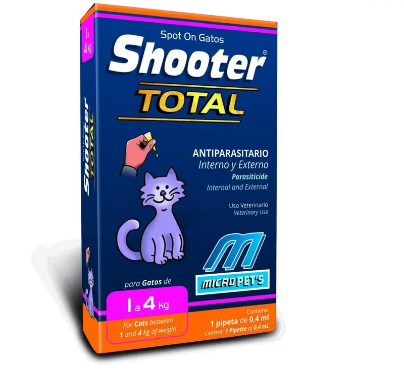 Shooter Total Gatos 1-4 kg ( Pipeta parásitos internos - externos)