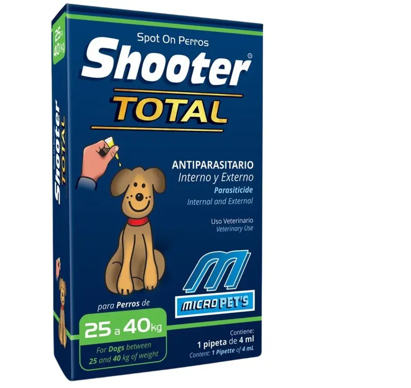 Shooter Total Perros 25-40 kg ( Pipeta parásitos internos - externos)