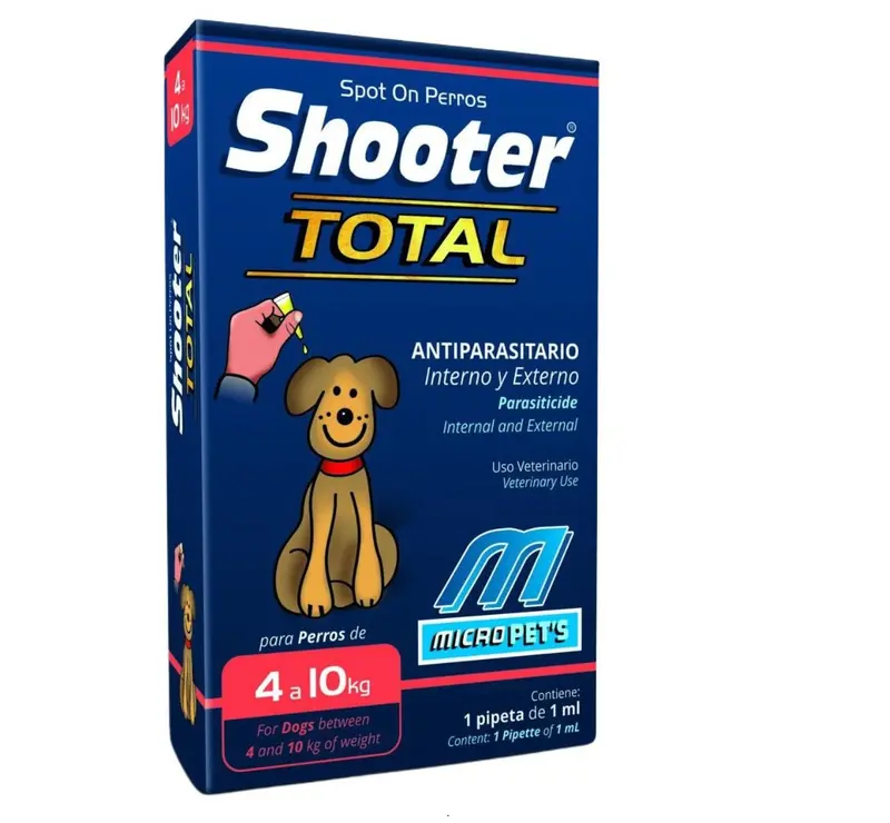 Shooter Total Perros 4-10 kg ( Pipeta parásitos internos - externos)